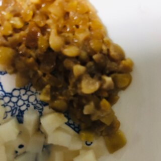 ⁑離乳食カミカミ期⁑レンコンの納豆和え